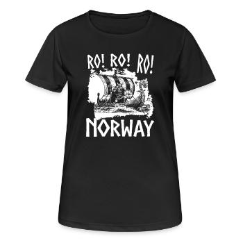 Norwegen Ro! Ro! Wellendruck - Frauen T-Shirt atmungsaktiv - Schwarz - Vorne - AI Model Female 172 light (172cm)