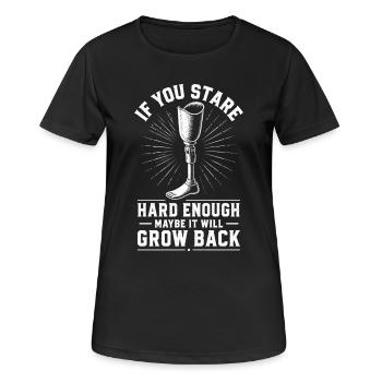Starre lange genug, vielleicht wächst es nach. Amp - Frauen T-Shirt atmungsaktiv - Schwarz - Vorne - AI Model Female 172 light (172cm)