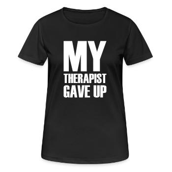 Mon thérapeute a abandonné - T-shirt respirant Femme - noir - Devant - AI Model Female 172 light (172cm)