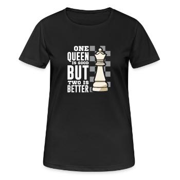 Schach Schachspieler Schachbrett - Frauen T-Shirt atmungsaktiv - Schwarz - Vorne - AI Model Female 172 light (172cm)