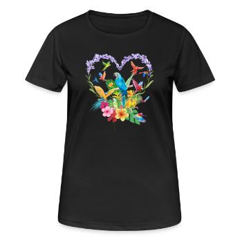 Papageienvogel-Liebe lustiges Haustier-Liebhaber-Geschenk - Frauen T-Shirt atmungsaktiv - Schwarz - Vorne - AI Model Female 172 light (172cm)
