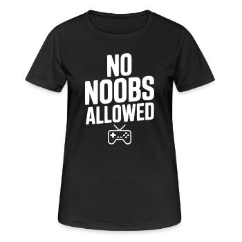 Keine Noobs erlaubt - Frauen T-Shirt atmungsaktiv - Schwarz - Vorne - AI Model Female 172 light (172cm)