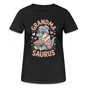 Großmasaurus süße Großmutter Dinosauriergeschenk - Frauen T-Shirt atmungsaktiv - Schwarz - Vorne - AI Model Female 172 light (172cm)