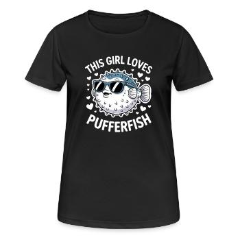 Kugelfische Sprüche Lustiges Kugelfische Geschenk  - Frauen T-Shirt atmungsaktiv - Schwarz - Vorne - AI Model Female 172 light (172cm)
