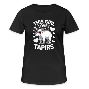 Dictons de tapir Tapir Drôle de cadeau de tapir - T-shirt respirant Femme - noir - Devant - AI Model Female 172 light (172cm)