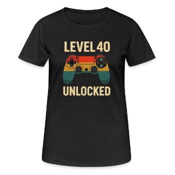 Manette de jeu débloquée niveau 40 - T-shirt respirant Femme - noir - Devant - AI Model Female 172 light (172cm)