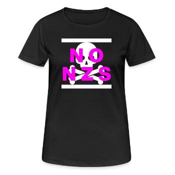 PAS DE NZS, PLUS JAMAIS, D’ANTIFASCISME, PAS D’AFD PINK - T-shirt respirant Femme - noir - Devant - AI Model Female 172 light (172cm)