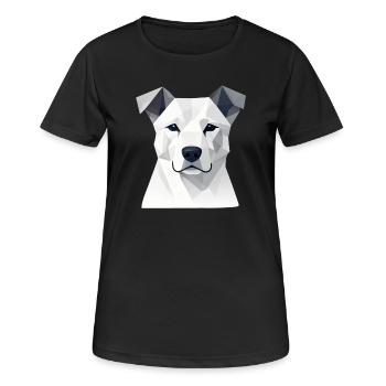 Portrait de chien géométrique - T-shirt respirant Femme - noir - Devant - AI Model Female 172 light (172cm)
