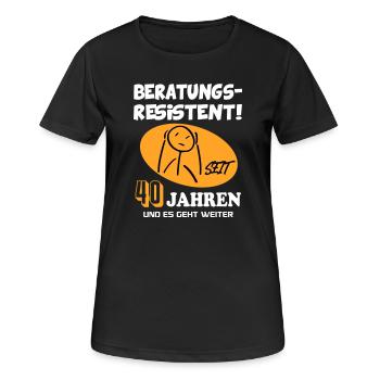 Comic Geburtstag 40 Jahre Happy Birthday - Frauen T-Shirt atmungsaktiv - Schwarz - Vorne - AI Model Female 172 light (172cm)