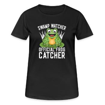 Frog Catcher Swamp Watcher Frog - Frauen T-Shirt atmungsaktiv - Schwarz - Vorne - AI Model Female 172 light (172cm)