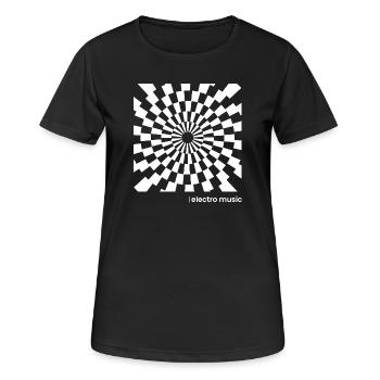 Affiche hypnotique de musique électro - T-shirt respirant Femme - noir - Devant - AI Model Female 172 light (172cm)