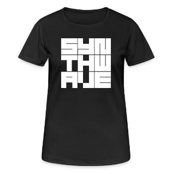 Synthwave Grid logo - Women's Breathable T-Shirt - black - Front - AI Model Female 172 light (172cm)