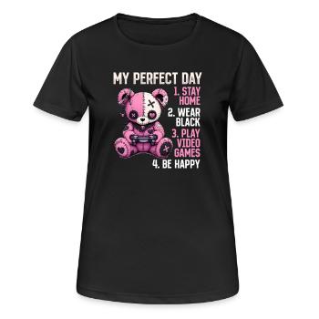 Pastel Goth Soft Goth Gaming Gamer - Frauen T-Shirt atmungsaktiv - Schwarz - Vorne - AI Model Female 172 light (172cm)