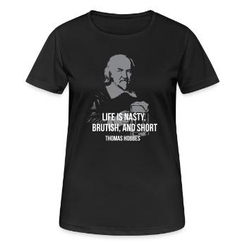 Thomas Hobbes - T-shirt respirant Femme - noir - Devant - AI Model Female 172 light (172cm)