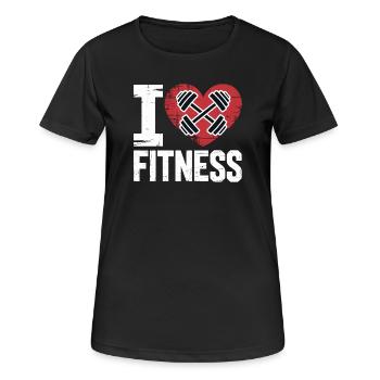 J’adore les haltères cœur de fitness - T-shirt respirant Femme - noir - Devant - AI Model Female 172 light (172cm)