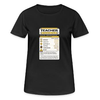 Cadeau des informations nutritionnelles pour enseignants - T-shirt respirant Femme - noir - Devant - AI Model Female 172 light (172cm)