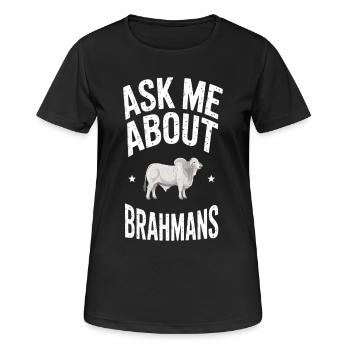 Brahman Cattle Cows Gift - Women's Breathable T-Shirt - black - Front - AI Model Female 172 light (172cm)