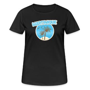 Plage de la Martinique - T-shirt respirant Femme - noir - Devant - AI Model Female 172 light (172cm)