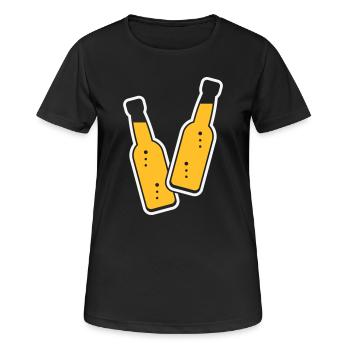 2 bouteilles de pain grillé (Lemonade Soft Drink / NEG 2C) - T-shirt respirant Femme - noir - Devant - AI Model Female 172 light (172cm)