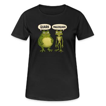 Quark Magerquark Lustige Frösche Für Froschfans - Frauen T-Shirt atmungsaktiv - Schwarz - Vorne - AI Model Female 172 light (172cm)