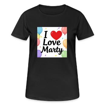 J’adore Marty Balloons - T-shirt respirant Femme - noir - Devant - AI Model Female 172 light (172cm)
