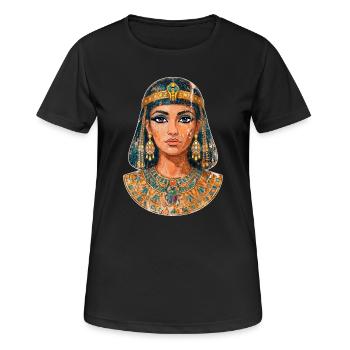Cléopâtre - Reine d’Égypte (demi-fresque) - T-shirt respirant Femme - noir - Devant - AI Model Female 172 light (172cm)