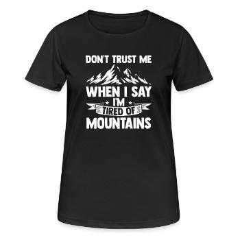 Hiking Mountain Trail Backpacking Outdoors Poaching - Women's Breathable T-Shirt - black - Front - AI Model Female 172 light (172cm)