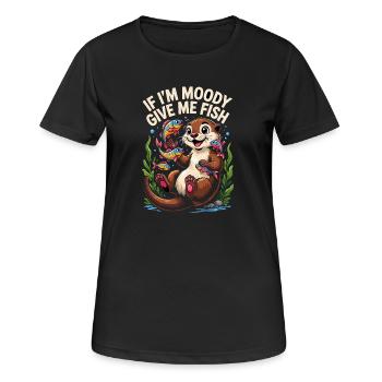Si je suis lunatique, donnez-moi du poisson, lutiger, loutre, épinette. - T-shirt respirant Femme - noir - Devant - AI Model Female 172 light (172cm)