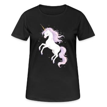 Illustration de licorne magique - T-shirt respirant Femme - noir - Devant - AI Model Female 172 light (172cm)