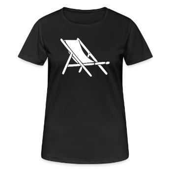 Chaise longue plage Téléchaise longue plage Voyage de vacances à la plage - T-shirt respirant Femme - noir - Devant - AI Model Female 172 light (172cm)