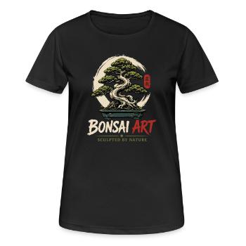 Japanische Bonsai-Baum Pflanze Bonsai-Art Bonsai - Frauen T-Shirt atmungsaktiv - Schwarz - Vorne - AI Model Female 172 light (172cm)