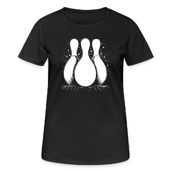 Quilles de bowling - T-shirt respirant Femme - noir - Devant - AI Model Female 172 light (172cm)