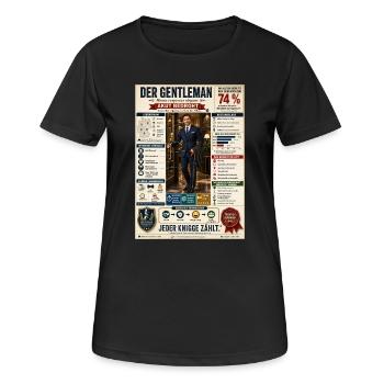 Der Gentleman – akut bedroht - Frauen T-Shirt atmungsaktiv - Schwarz - Vorne - AI Model Female 172 light (172cm)