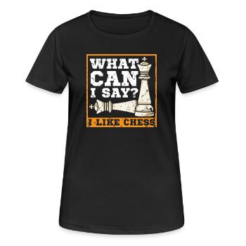 Échiquier des joueurs d’échecs - T-shirt respirant Femme - noir - Devant - AI Model Female 172 light (172cm)