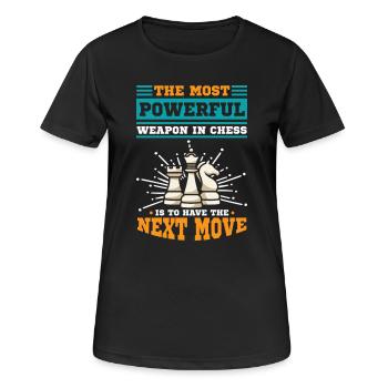 Schach Schachspieler Schachbrett - Frauen T-Shirt atmungsaktiv - Schwarz - Vorne - AI Model Female 172 light (172cm)