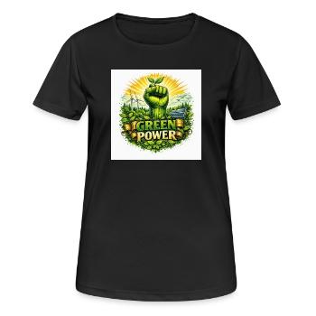 green power - Women's Breathable T-Shirt - black - Front - AI Model Female 172 light (172cm)