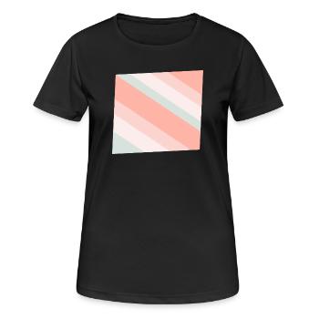 Pastel Diagonal Stripes Peach Mint - Women's Breathable T-Shirt - black - Front - AI Model Female 172 light (172cm)