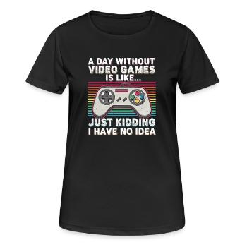 Manette rétro Humor Rainbow - T-shirt respirant Femme - noir - Devant - AI Model Female 172 light (172cm)