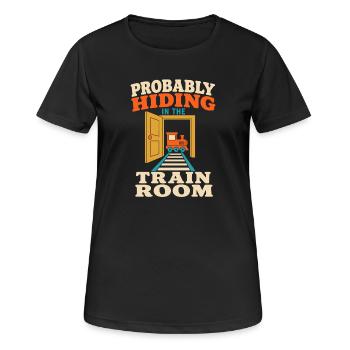 Train Room Model Railway Model Railway Dad Gift - Women's Breathable T-Shirt - black - Front - AI Model Female 172 light (172cm)