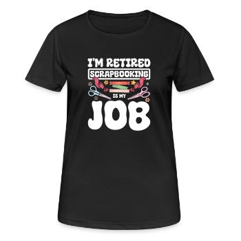 Retired Scrapbooking - Women's Breathable T-Shirt - black - Front - AI Model Female 172 light (172cm)