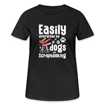 Chiens et albums de repas - T-shirt respirant Femme - noir - Devant - AI Model Female 172 light (172cm)