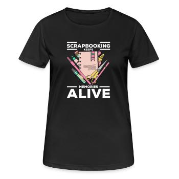 Erinnerungen lebendig halten - Frauen T-Shirt atmungsaktiv - Schwarz - Vorne - AI Model Female 172 light (172cm)