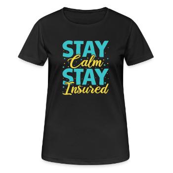 Agent d’assurance Reste calme Reste drôle Assurance - T-shirt respirant Femme - noir - Devant - AI Model Female 172 light (172cm)