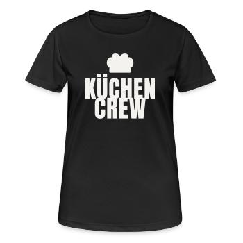 Équipe de cuisine Chef Gastro Restaurant Chapeau de chef - T-shirt respirant Femme - noir - Devant - AI Model Female 172 light (172cm)