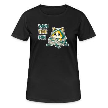 Art cadeau cadeau en laine mignonne Kitty Baby Cat Kawaii - T-shirt respirant Femme - noir - Devant - AI Model Female 172 light (172cm)