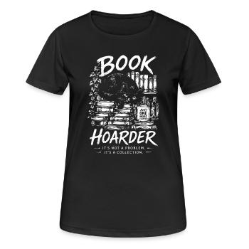 Book Hoarder: It's a Collection Cat Artwork - Women's Breathable T-Shirt - black - Front - AI Model Female 172 light (172cm)