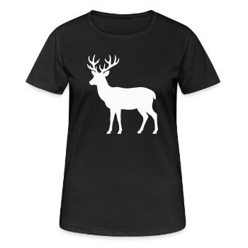 Moonlight Deer Silhouette - Women's Breathable T-Shirt - black - Front - AI Model Female 172 light (172cm)