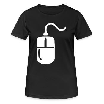 Retro_Vintage_80er_90er_Jahre_Maus_Computermaus - T-shirt respirant Femme - noir - Devant - AI Model Female 172 light (172cm)