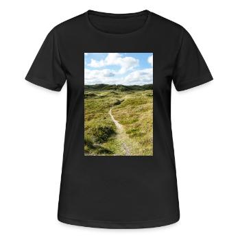 Sentier des Dunes à Søndervig, Danemark - T-shirt respirant Femme - noir - Devant - AI Model Female 172 light (172cm)