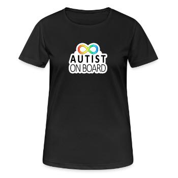 Autist on Board: Neurodiversity Stickers - Women's Breathable T-Shirt - black - Front - AI Model Female 172 light (172cm)